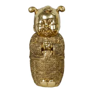 Estatua chapada en oro de resina de la suerte para niña, estatua de decoración del hogar, 2022