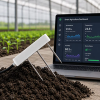 Capteur d'humidité du sol avec sonde en acier inoxydable 2-en-1, température et humidité, RS485 Modbus, étanche IP68, pour irrigation intelligente en serre
