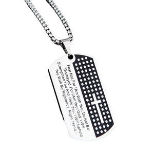 Articoli Religiosi di Tendenza, Collane con Ciondolo a Croce e Crocifisso, Gioielli Semplici alla Moda per Uomo in Acciaio Inossidabile - Product Image 5