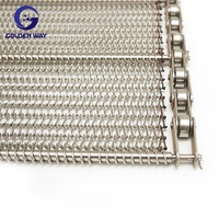 Maille de bande transporteuse de refroidissement en spirale à armure équilibrée en métal d'acier inoxydable de qualité alimentaire 304 316 pour four à sushi rotatif
