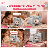 Peluche chat gris AI, grande taille, décoration os de poisson, 3 modèles, ChatGPT, 50+ langues, mémoire longue durée, puce TUYA T5, rembourrage en coton PP