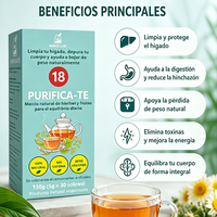 Édition espagnole – 18 extraits de plantes aromatisés pour le foie – Essences nourrissantes – Compléments à base de plantes en sachet – Fournitures de soins de santé