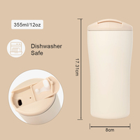 Mug isotherme en acier inoxydable 12 oz avec logo personnalisé pour la vente en gros – Cadeaux d'affaires isolés sous vide avec couvercle rabattable pour boissons chaudes/froides