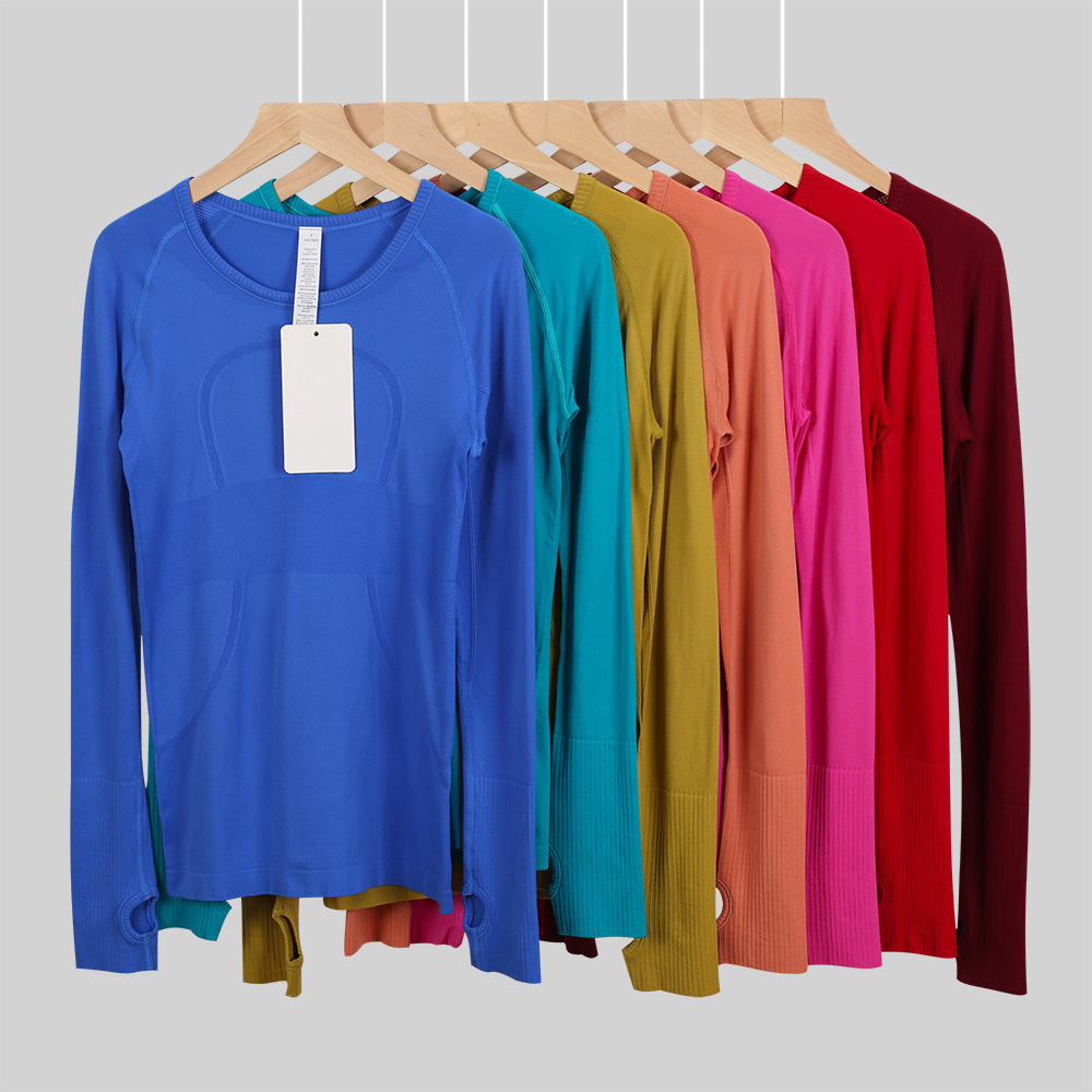 Slim Fit Long Sleeve Yoga Top Women Quick Dry Running T-Shirt Crew Neck Breathable Athletic Gym Fitness Wear Custom Logo