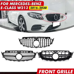 Parrilla Delantera Superior Estilo Diamante/GTR para Mercedes Benz W213 E200 E300 E400 E43 AMG 2016-2018, Parrilla de Carreras para Radiador - Product Image 1