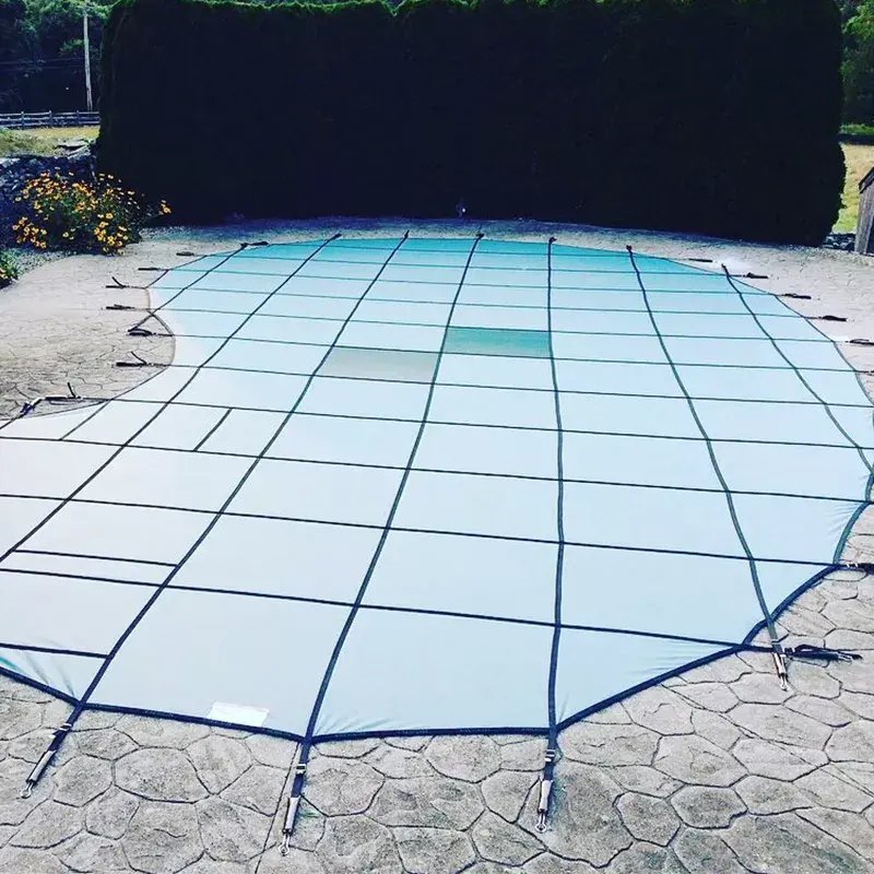 Solid Safe 100%PP Swim Pool Cover Polypropylene Mesh Round Plastic inground Pool Winter Cover PP Mesh Safety Pool Cover