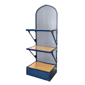 Color Contrast Fashion 3 Layers Adjustable Open Type Product Rack Grocery Store Display Racks For Shop Near Me