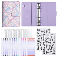 Carnet de planification budgétaire A6 à couverture rigide, classeur à feuilles mobiles pour la planification financière, ensemble de classeur budgétaire à 6 anneaux avec pochettes zippées