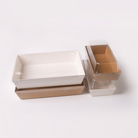 Boîte à sushi jetable en papier kraft, plateau alimentaire, conteneur de restauration pour événements et buffets