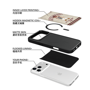 Funda para Teléfono AG Feeling Black Edge con Diseño de Oso de Lana Dorada para iPhone 17, 17 Pro Max, 16 Pro, 15, Carcasa Magnética - Product Image 2