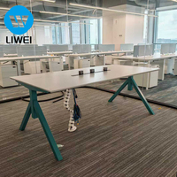 LIWEI - Estaciones de Trabajo Modernas de Madera, Escritorio para Computadora Modular, Extensible y Personalizable, Cubículos de Oficina para 4-10 Personas, Zonificados y Fáciles de Armar