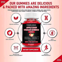 Nouveaux suppléments vitaminiques personnalisés OEM/ODM pour la perte de poids, gommes végétaliennes au vinaigre de cidre de pomme, aliments amincissants, vitamines