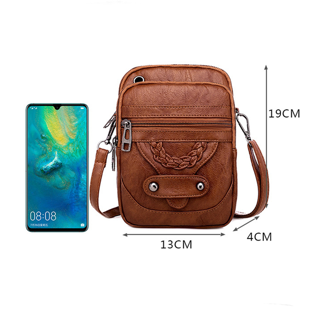 Euro Style Retro Vintage Crossbody Bag for Women Soft PU Leather Small Purse Mature Fashion Phone Bags