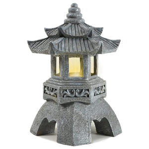 Luz <span class=keywords><strong>LED</strong></span> <span class=keywords><strong>Solar</strong></span> para Jardín al Aire Libre, Linterna Parpadeante, Estatua de Pagoda de Resina IP65, Impermeable para Jardín Japonés, Panel <span class=keywords><strong>Solar</strong></span> de Paisaje - Product Image 2