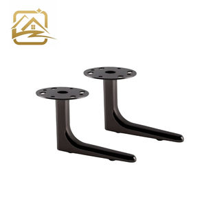 Patas de sofá metálicas en forma de L, negras, de 12cm/15cm, de proveedores modernos, patas de hierro para muebles, soporte para sofá cama y armario. - Product Image 1