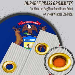 Drapeau des Spartans de l'Université de l'État du Michigan, double face, 3x5 pieds, pour extérieur, en polyester 3 couches, avec 2 œillets métalliques, 4 rangées de coutures - Product Image 5