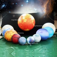 Ballon du système solaire : Lune, Terre, Mars, Saturne, neuf planètes / Planète géante gonflable à l'hélium avec lumière LED