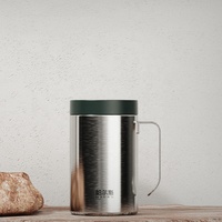 Tasse à café à double paroi Haers Gobelets isolés Tasse classique en acier inoxydable droite avec logo personnalisé