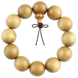 สร้อยข้อมือไม้ซีฉวนโกลเด้นนานมู 20 มม. 12 เม็ดกลมกลิ่นหอมธรรมชาติเครื่องประดับพิธีกรรมทางศาสนา - Product Image 5