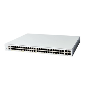 Catalyst1300 Series C1300-48P-4G, Switch de gestión PoE+ de 48 puertos, cuatro puertos SFP de 1G, apilable de nivel empresarial, capacidad de 480 Gbps - Product Image 1