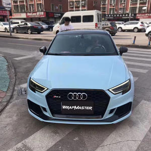 WRAPMASTER azul claro 1,52*17m cristal brillante PET PVC vinilo envoltura Película autoadhesiva cuerpo <span class=keywords><strong>coche</strong></span> envoltura para Auto envolver coches - Product Image 1