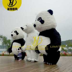 Khổng lồ Inflatable đi bộ Panda Linh Vật Trang phục vui Gấu bắc cực Linh Vật Trang Phục Gấu trúc cho quảng cáo - Product Image 4