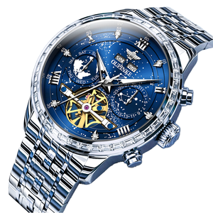 Reloj de Pulsera Automático Mecánico de Acero Inoxidable con Tourbillon, Manecillas Luminosas, Resistencia al Agua 5BAR, Deportivo, Analógico, Estilo Hip Hop, de Lujo - Product Image 1