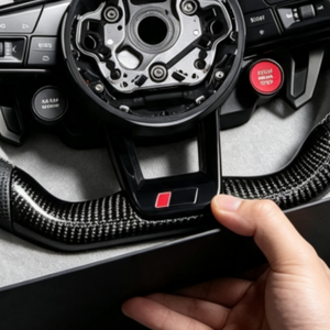 Volant en fibre de carbone personnalisé avec bouton de démarrage pour Audi B9 RS5 RS4 RS3 S5 S4 S3 A5 A3 A4 <span class=keywords><strong>Sportback</strong></span> Coupé 2016-2024 - Product Image 3