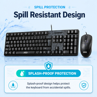 ASTA 104 Keys USB Wired Keyboard dan Mouse Set Kantor Plug Play Mouse Komputer Paket Logo Bahasa Kustom Grosir