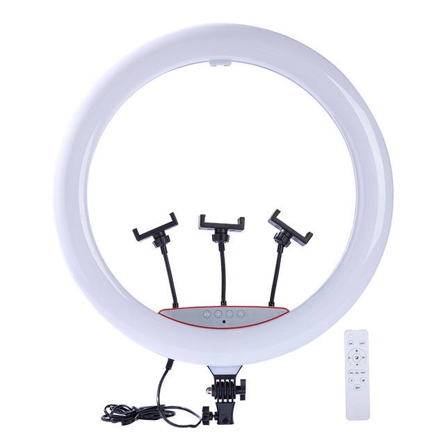 22 Inch 56cm Camera Light With Three Phone Holder 3 Levels Light Adjustable Crystal Led Ring Light