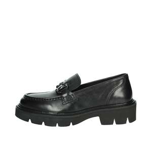 Mocassino da donna 2429007 in pelle marrone, slip-on, scarpa piatta - Product Image 1