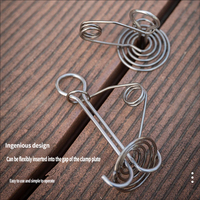 Pieu de fixation extérieur en acier inoxydable pour tentes et auvents, avec corde coupe-vent et boucle à ressort de torsion haute résistance, type pieuvre et pieu arête de poisson