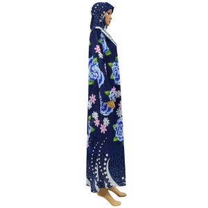 Traje de oración musulmana para mujer, ropa de tamaño suelto islámico, Floral, larga, vestido de bonbú de Arabia Saudita, Hijab de adoración femenina, Burqa, 1 pieza - Product Image 5