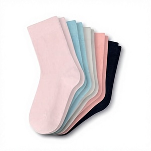Cute Toddler <b>Girl</b> Crew <b>Socks</b> Knitted Cotton Blend Breathable Pantyhose Solid Color Autumn Winter OEM Service - Product Image 4
