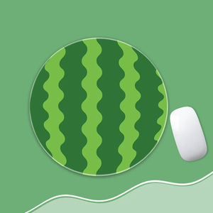 Tapis de souris rond et mignon sur le thème des fruits, avec bords cousus, option de design personnalisé élégant - Product Image 2