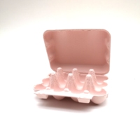Cartons à œufs en pulpe de papier compostable à usage unique, rose, pour cailles, avec 12 emplacements