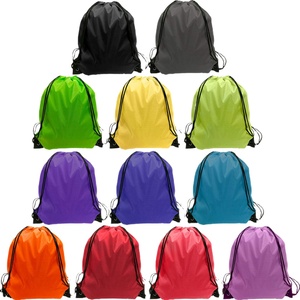 Wholesale 210D Polyester Foldable <b>Medium</b> Drawstring <b>Backpack</b> Custom Waterproof Gym Shopping Bag Reusable Logo Letter - Product Image 1
