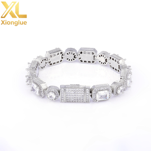 Pulseras de Moda con Diamantes Grandes y Brillantes, Chapadas en Oro de 18K, con Circonitas Cúbicas 3A, para Hombre y Mujer - Product Image 2