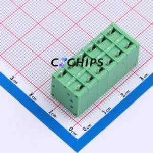 MX205V-5.0-06P-GN01-Cu-A Spring Terminal Block Through hole Component (THT),P=5mm Connector 1x6P 5mm Green Through Hole - Product Image 2