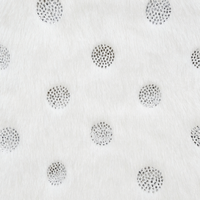 Tissu en fausse fourrure de lapin tissé à pois imprimé feuille d'argent 100 % polyester, uni, pour robes - Grande Vente