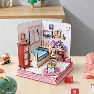 Kits de construction de <span class=keywords><strong>maison</strong></span> de poupée miniature en bois 3D DIY, adorable chambre rose, mini-<span class=keywords><strong>maison</strong></span> puzzle, décoration artisanale pour la <span class=keywords><strong>maison</strong></span> - Product Image 1