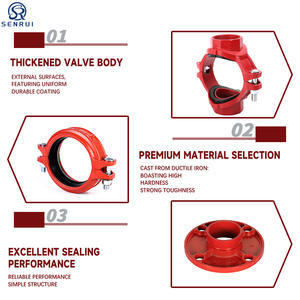 Tek Adımda RAL3000 Oluklu Boru Ek Parçaları Dökme Demir Redüksiyon T Borusu Dirsek Kaplin Kırmızı Kelepçe Montaj Hızlı Bağlantı Elemanı - Product Image 4