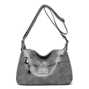 New Trend Ladies Soft PU Leather Large Capacity Diagonal <b>Bag</b> Middle-aged Women Shoulder <b>Bag</b> - Product Image 2