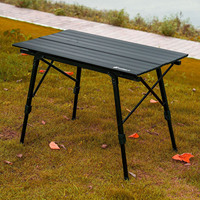 Table de camping en plein air Table de rouleaux de poulet pliante en alliage d'aluminium portable Table de camping élévatrice multifonctionnelle pour pique-nique