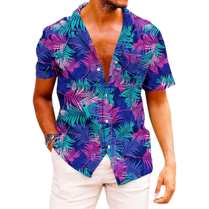 Camisa Hawaiana con Estampado Tropical para Hombre, Camisa Casual de Verano para Playa, Manga Corta, con Botones, Estilo Aloha para Vacaciones - Product Image 3