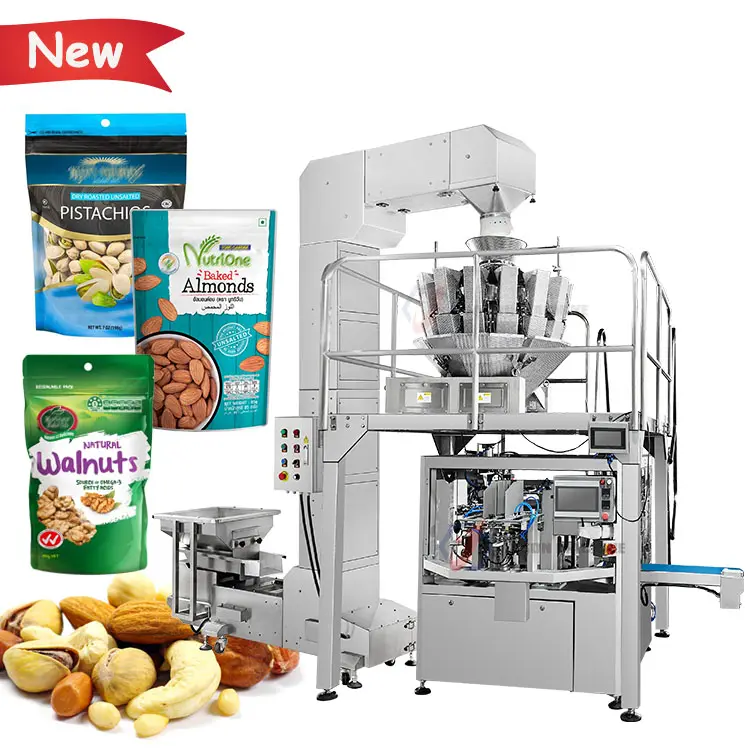 Machine d'emballage automatique pour sacs préfabriqués, pour pistaches, noix, amande