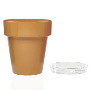 Vaso per Fiori Diametro 14 Cm con Sottovaso Trasparente Resistente ai Raggi UV Fioriera Rotonda per Uso Interno ed Esterno - Product Image 6