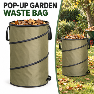 Sac de jardin pliable et robuste pour feuilles et déchets, conteneur réutilisable pour déchets de jardin avec poignées - Product Image 1