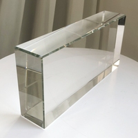 238*114*48mm Hot-Melt Fine Ground Six Côtés Clair Solide Cristal Verre Brique Bloc Bâtiment Mur Verre Bloc Maison Décoration