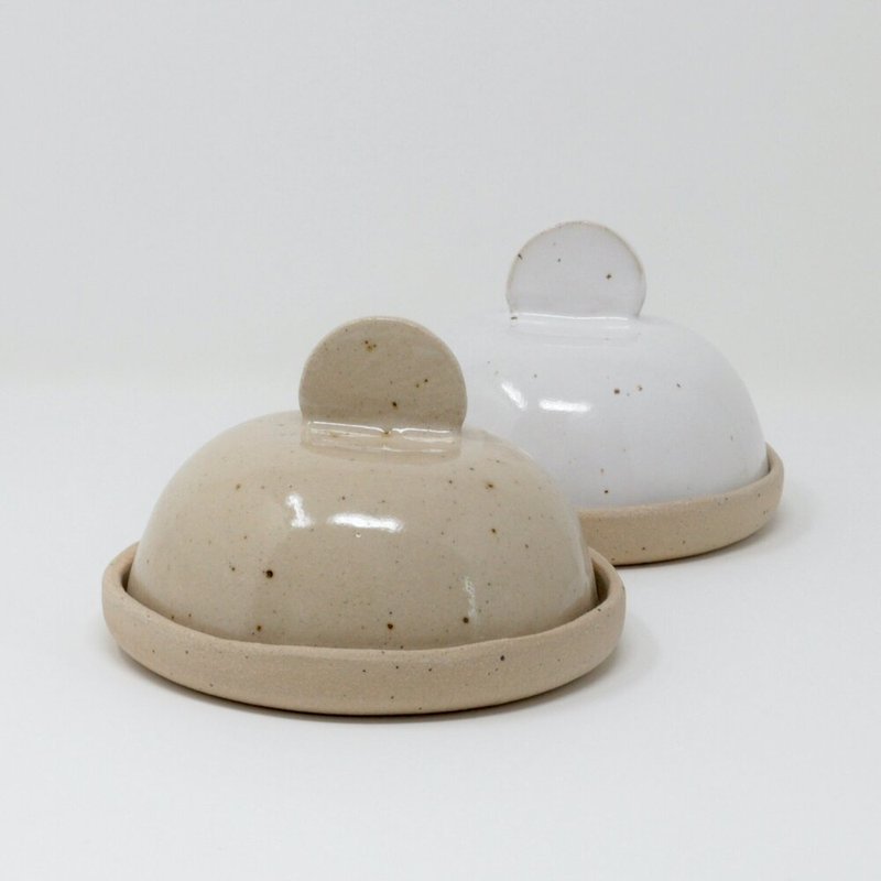 Ceramic Red Butter Dish with Lid